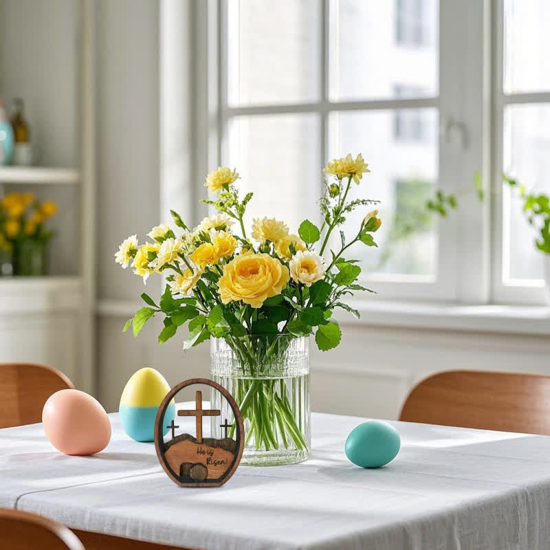 Empty Tomb Easter Wood Egg Decor