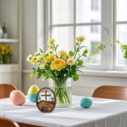 Empty Tomb Easter Wood Egg Decor