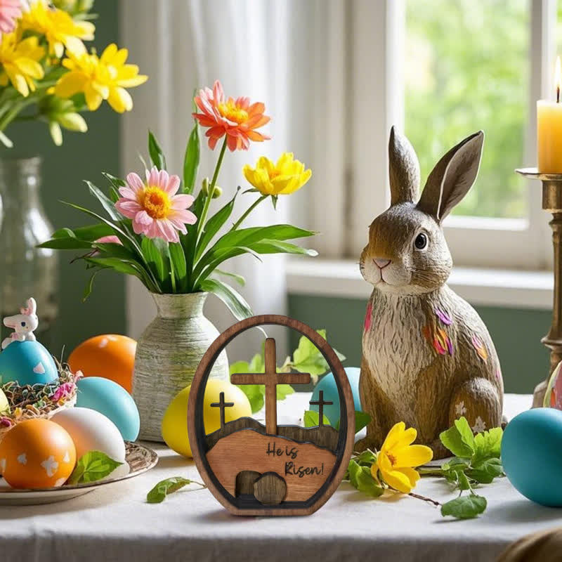 Empty Tomb Easter Wood Egg Decor