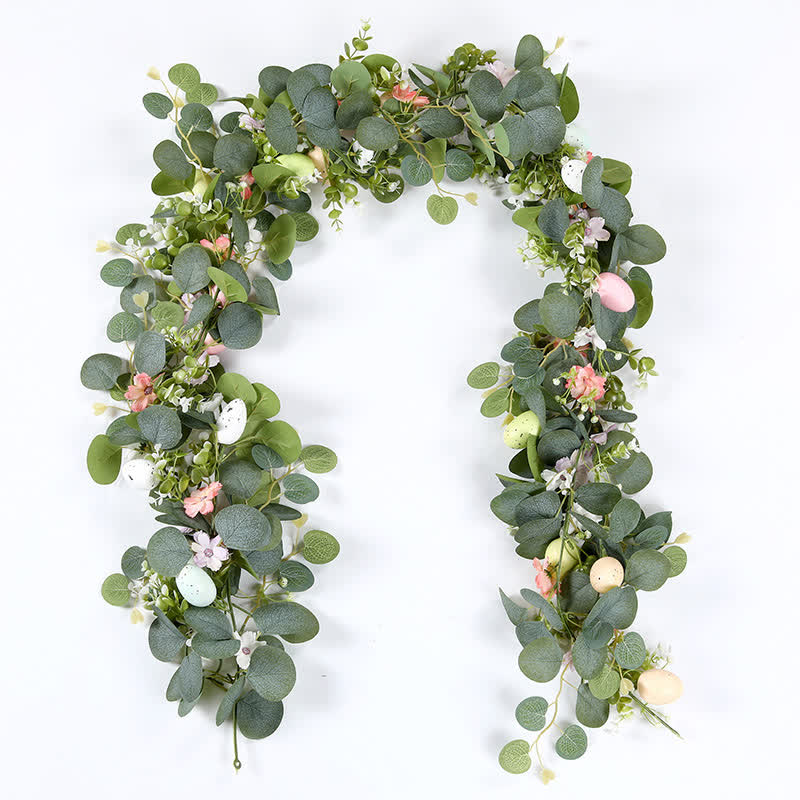 Easter Egg Pink Flower Eucalyptus Garland