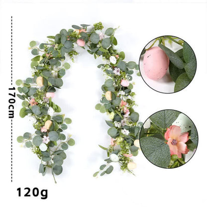 Easter Egg Pink Flower Eucalyptus Garland