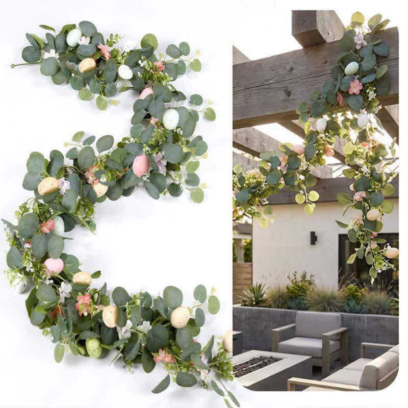 Easter Egg Pink Flower Eucalyptus Garland