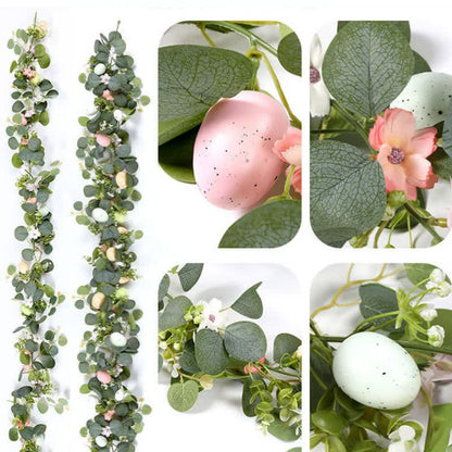Easter Egg Pink Flower Eucalyptus Garland
