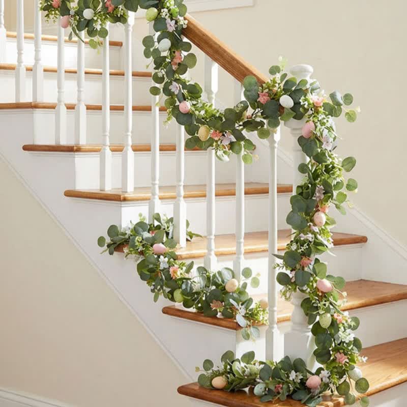 Easter Egg Pink Flower Eucalyptus Garland