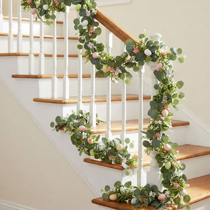 Easter Egg Pink Flower Eucalyptus Garland