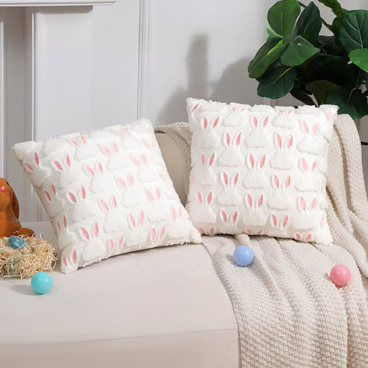 Pink Ear Easter Bunny Pillow Cover 2PCS 4PCS bed bedding Bunny Easter newin260224 Pillow Case Pillow Cover pillow sham Pillowcase Rabbit Retro Set of 2 sham Square Pillowcase White