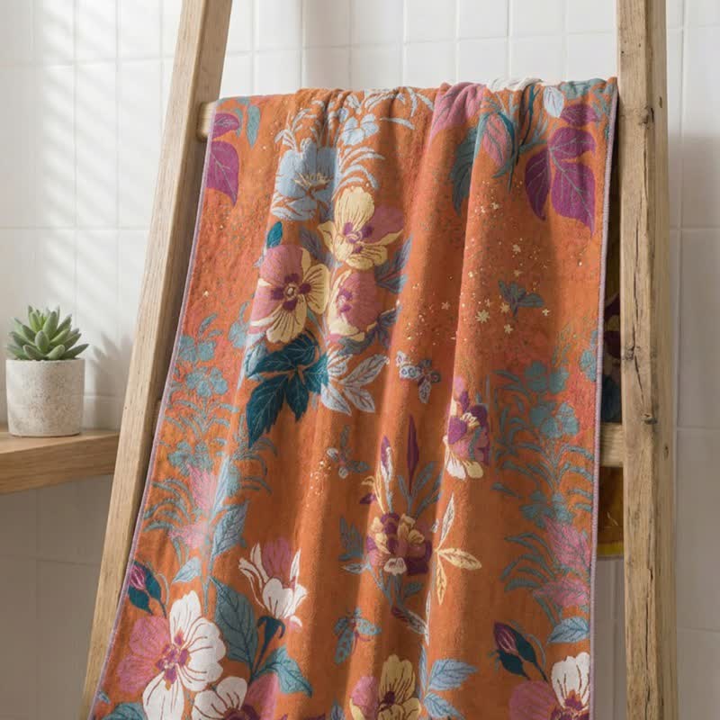 Peach Blossom Cotton Gauze Bath Towel