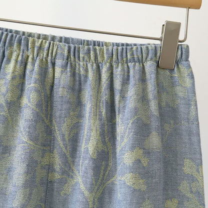 Eastern-Inspired Floral Cotton Pajama Set