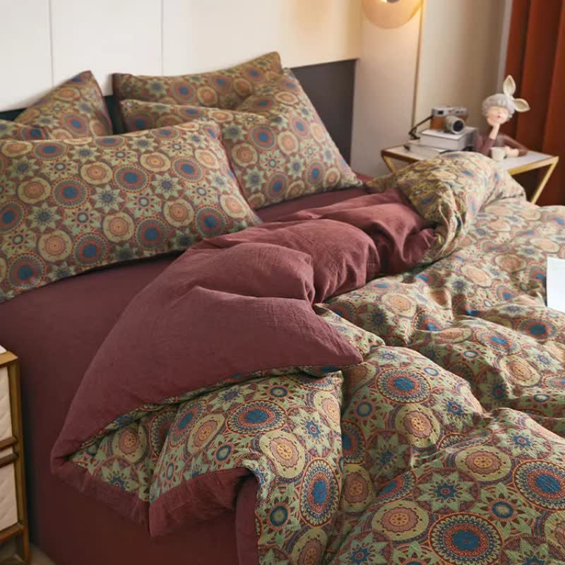 Vintage Medallion Jacquard Cotton Double Gauze Bedding