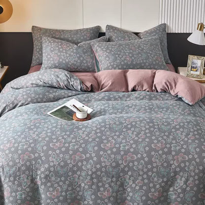 Butterfly & Floral Cotton Double Gauze Bedding