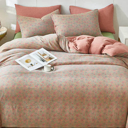 Cottage Floral & Leaf Cotton Double Gauze Bedding