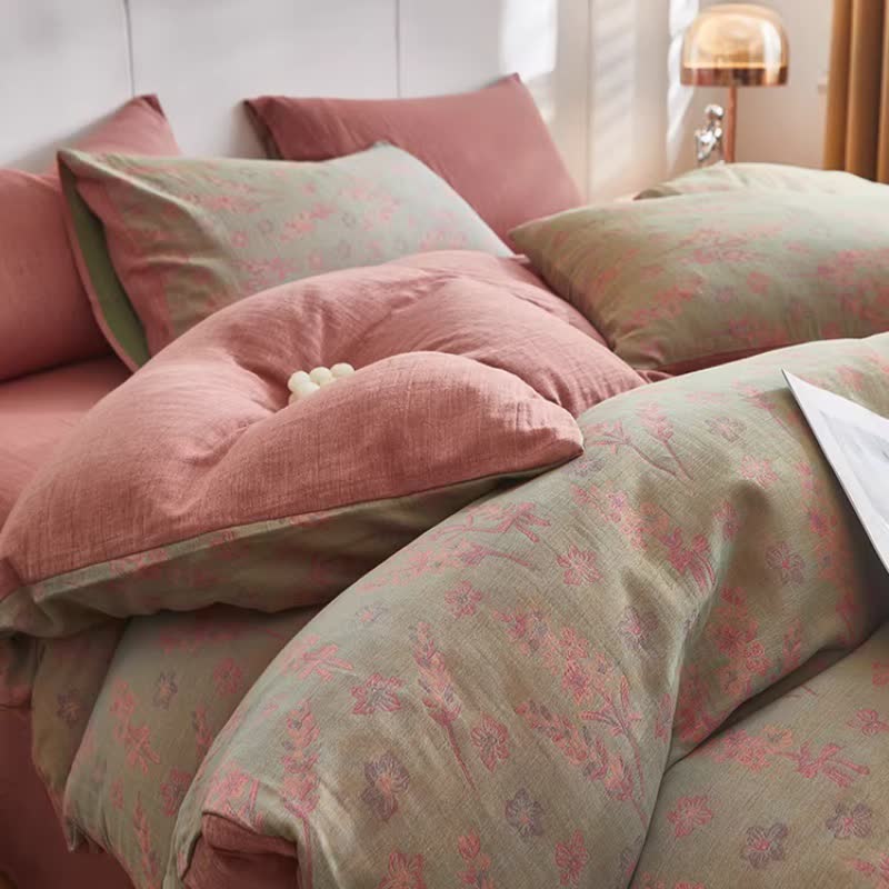 Lavender & Floral Cotton Double Gauze Bedding