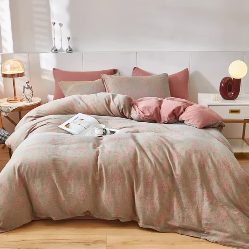 Lavender & Floral Cotton Double Gauze Bedding