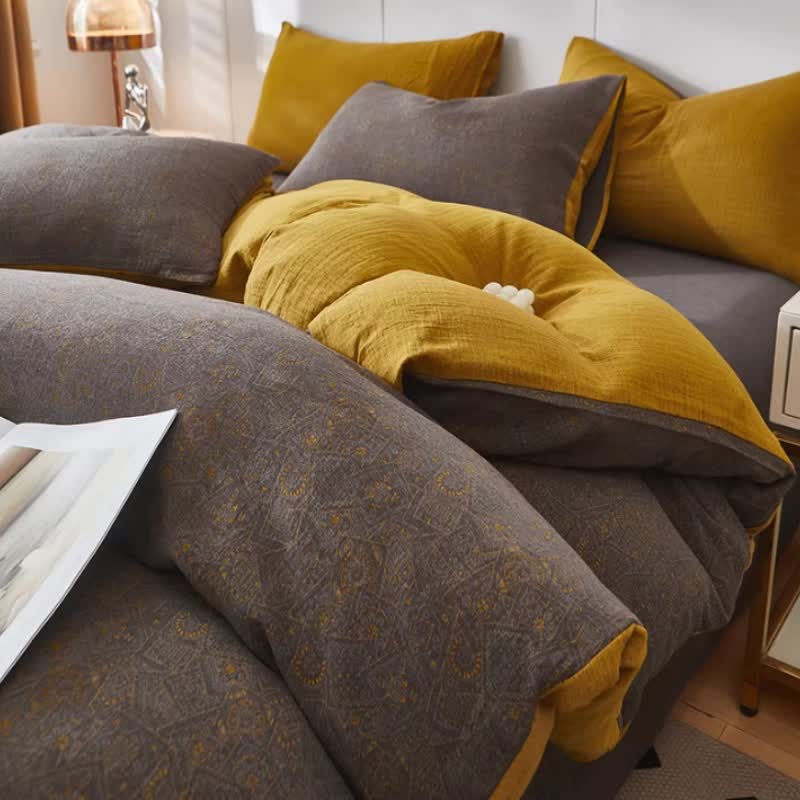 Subtle Geometric Cotton Double Gauze Bedding