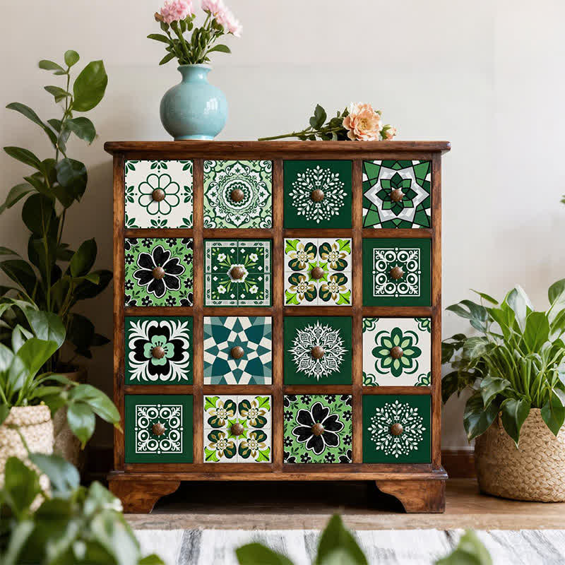 Retro Floral Peel and Stick Wall Sticker (24PCS)