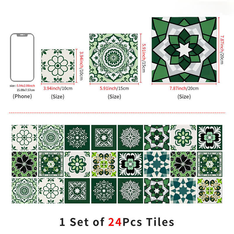 Retro Floral Peel and Stick Wall Sticker (24PCS)