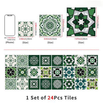 Retro Floral Peel and Stick Wall Sticker (24PCS)