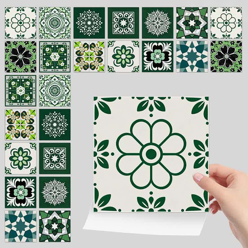 Retro Floral Peel and Stick Wall Sticker (24PCS)