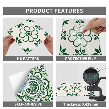 Retro Floral Peel and Stick Wall Sticker (24PCS)