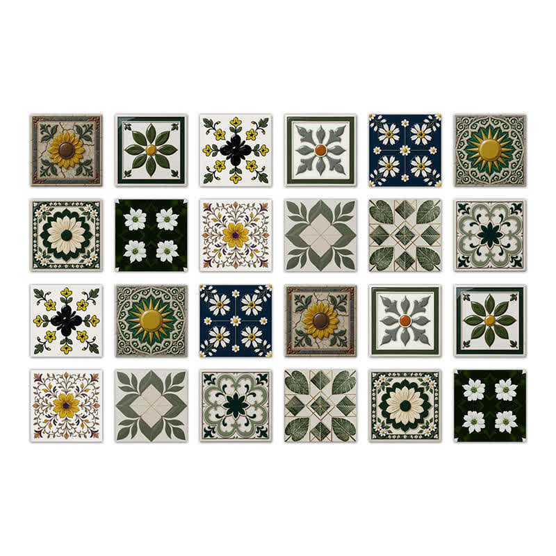 Sun & Floral Peel and Stick Wall Sticker (24PCS)