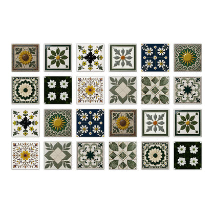 Sun & Floral Peel and Stick Wall Sticker (24PCS)