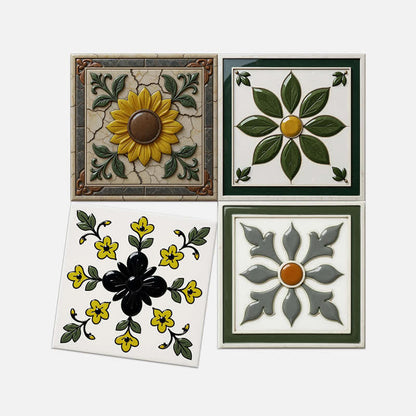 Sun & Floral Peel and Stick Wall Sticker (24PCS)