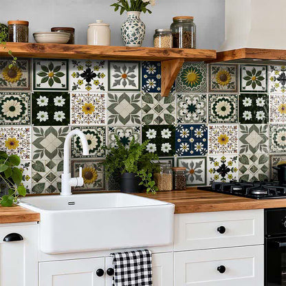 Sun & Floral Peel and Stick Wall Sticker (24PCS)