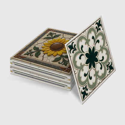 Sun & Floral Peel and Stick Wall Sticker (24PCS)