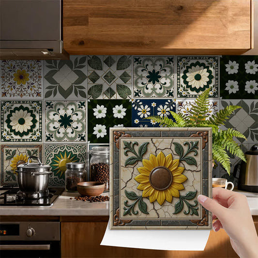 Sun & Floral Peel and Stick Wall Sticker (24PCS)