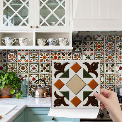 Orange & Green Peel and Stick Wall Sticker (24PCS)