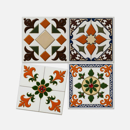 Orange & Green Peel and Stick Wall Sticker (24PCS)