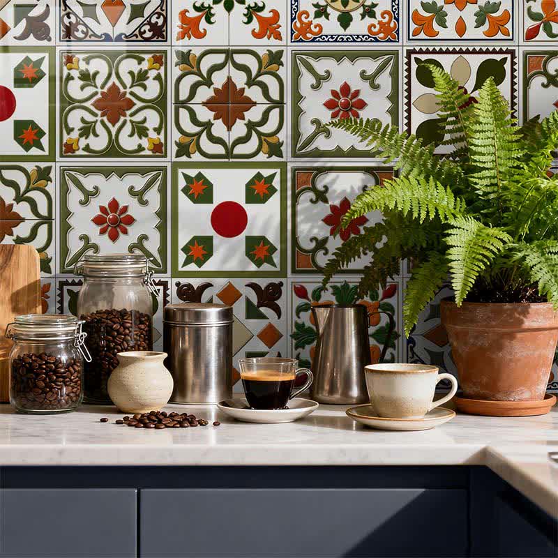 Orange & Green Peel and Stick Wall Sticker (24PCS)