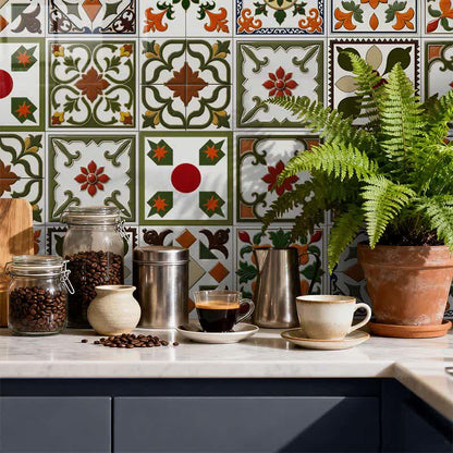 Orange & Green Peel and Stick Wall Sticker (24PCS)