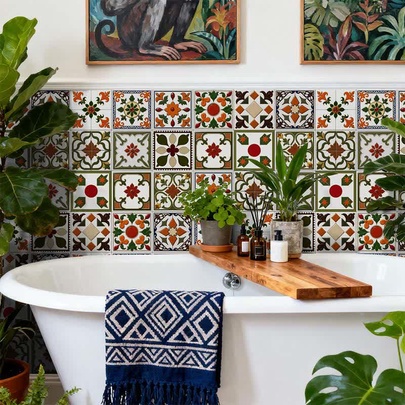 Orange & Green Peel and Stick Wall Sticker (24PCS)