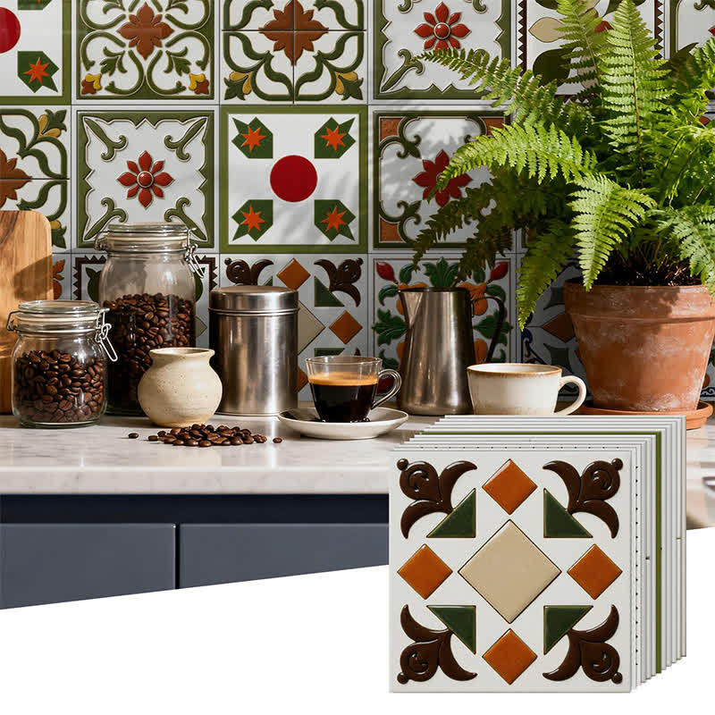 Orange & Green Peel and Stick Wall Sticker (24PCS)