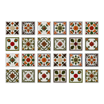 Orange & Green Peel and Stick Wall Sticker (24PCS)