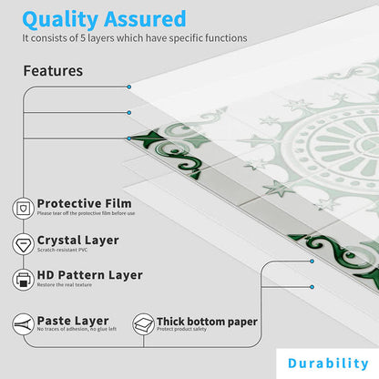 Boho Green Peel and Stick Wall Sticker (24PCS)