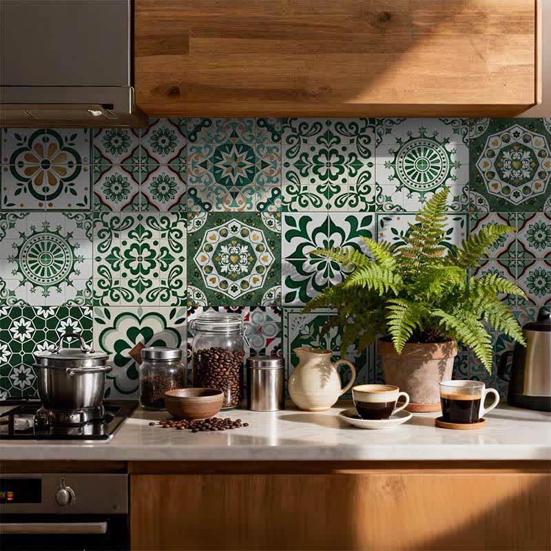 Boho Green Peel and Stick Wall Sticker (24PCS)