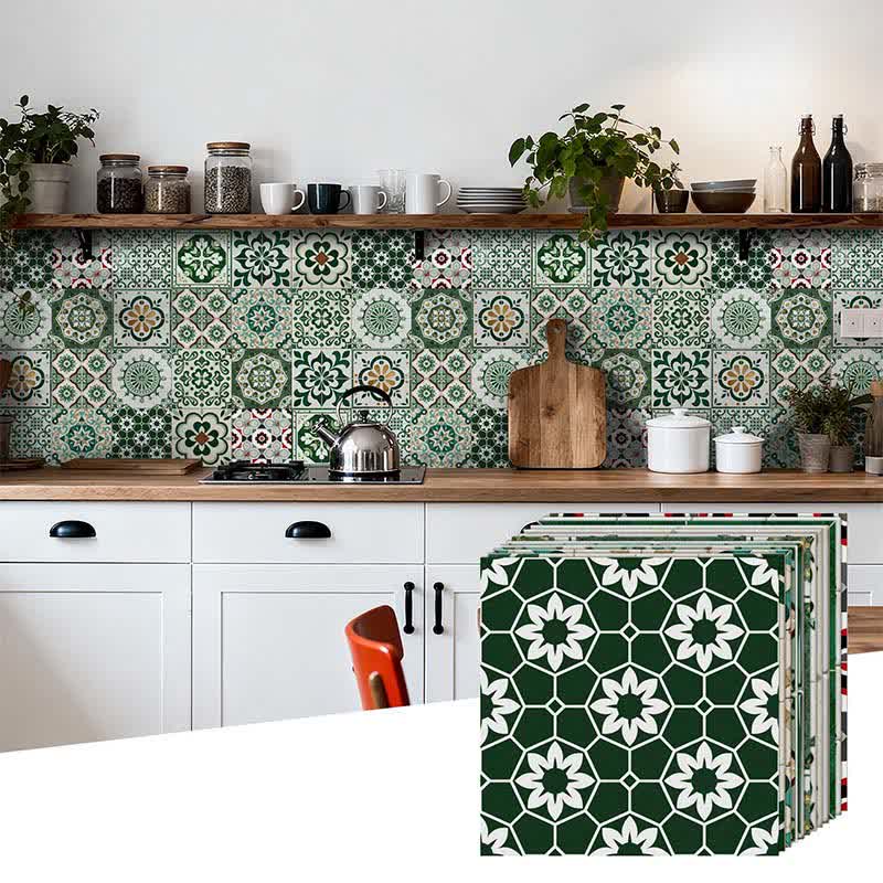 Boho Green Peel and Stick Wall Sticker (24PCS)