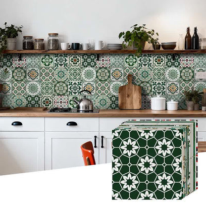 Boho Green Peel and Stick Wall Sticker (24PCS)