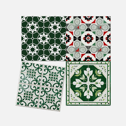 Boho Green Peel and Stick Wall Sticker (24PCS)