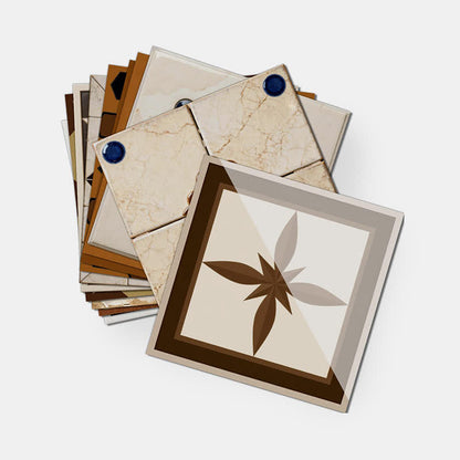 Brown Geometric Peel and Stick Wall Sticker (24PCS)