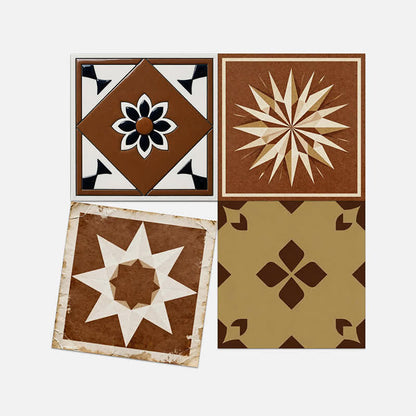 Brown Geometric Peel and Stick Wall Sticker (24PCS)