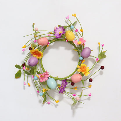 Easter Egg Faux Flower Wreath Candle Ring