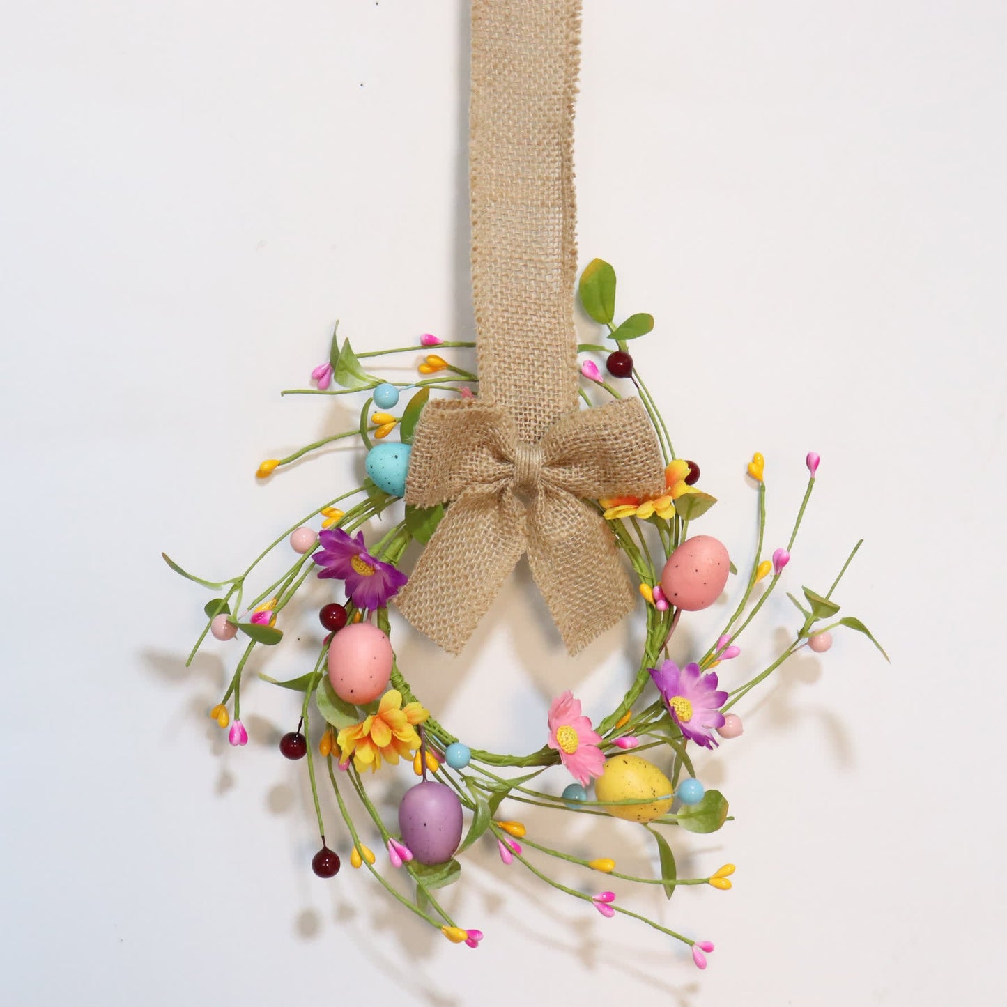 Easter Egg Faux Flower Wreath Candle Ring