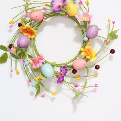 Easter Egg Faux Flower Wreath Candle Ring