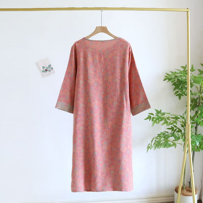 Double Gauze Cotton Rose Floral Nightgown