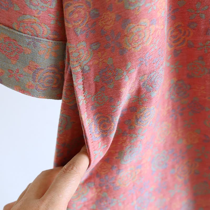 Double Gauze Cotton Rose Floral Nightgown