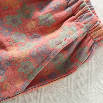 Floral Cotton Gauze Jogger Pajama Pants