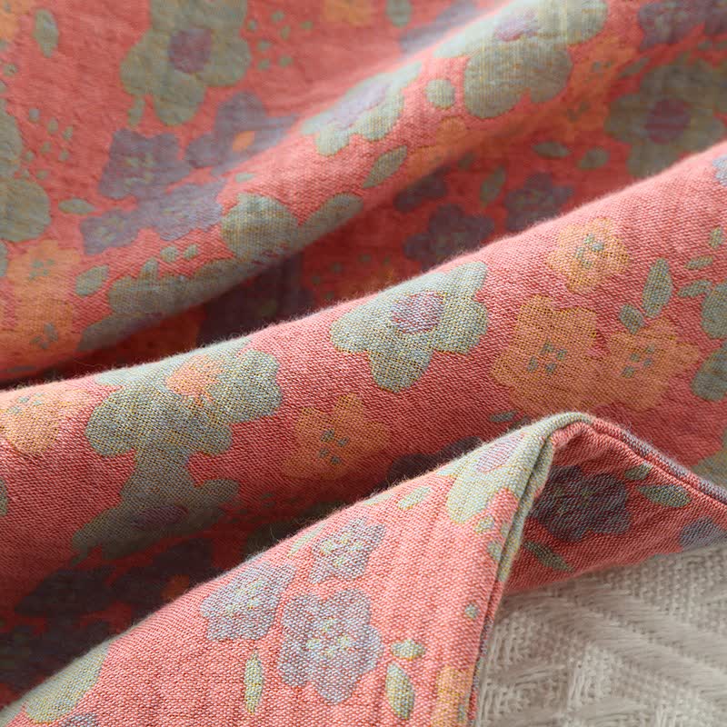 Floral Cotton Gauze Jogger Pajama Pants